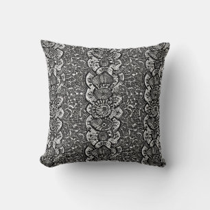 Abstract geometric design black white cushion