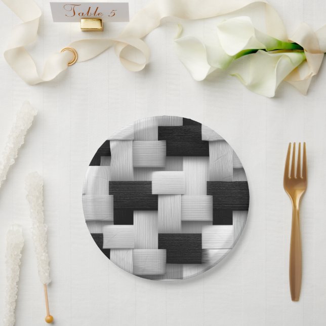 Abstract Geometric Design Paper Plate (Wedding)