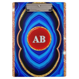 Abstract Geometric Design with Blue Red and Gold Clipboard