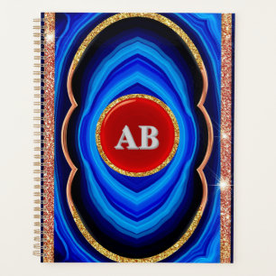Abstract Geometric Design with Blue Red and Gold Planner