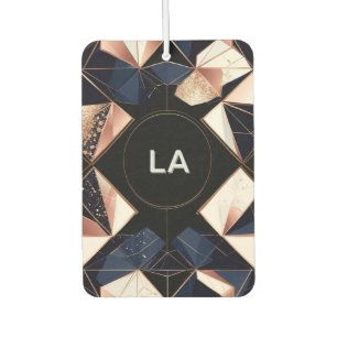 Abstract Geometric Design with Gold Glitter Car Air Freshener