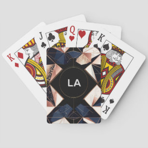 Abstract Geometric Design with Gold Glitter Playing Cards