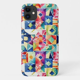 Abstract geometric digital pattern 17-Iphone Case
