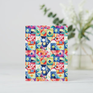 Abstract geometric digital pattern 17 - Postcard