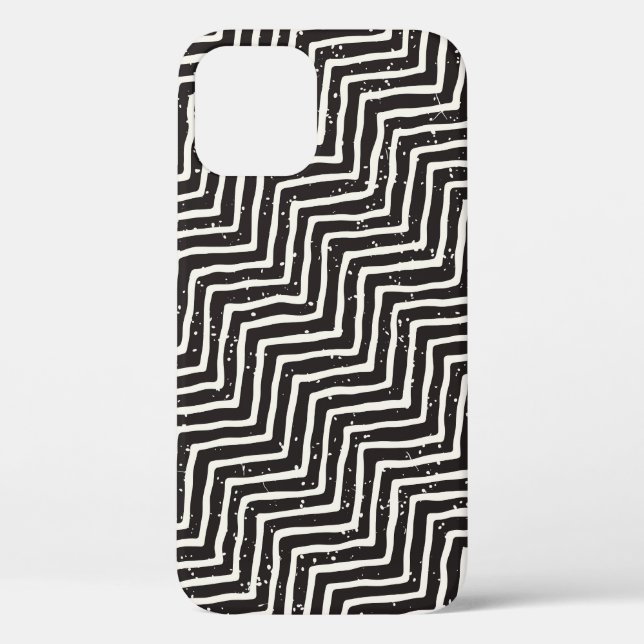 Abstract Geometric Doodle: Black White Pattern Case-Mate iPhone Case (Back)