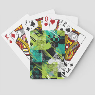 Abstract Geometric Dots Stripes Pattern Playing Cards