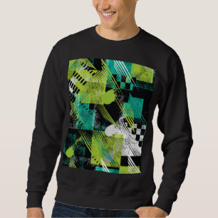 Abstract Geometric Dots Stripes Pattern Sweatshirt