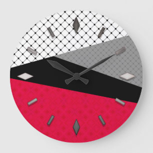 Abstract, geometric, elegant, colorful, polygonal, large clock