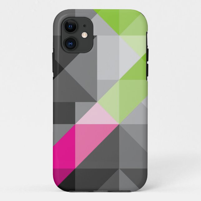 Abstract geometric elegant Grey pink green colours Case-Mate iPhone Case (Back)