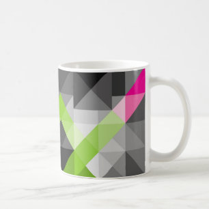 Abstract geometric elegant Grey pink green colours Coffee Mug