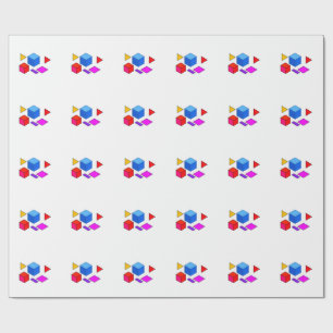 Abstract Geometric Elements Pattern for Minimalist Wrapping Paper