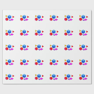 Abstract Geometric Elements Pattern for Minimalist Wrapping Paper