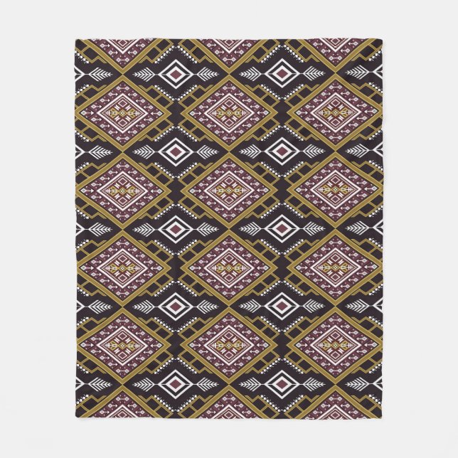 Abstract geometric ethnic, wallpaper design. fleece blanket (Front)