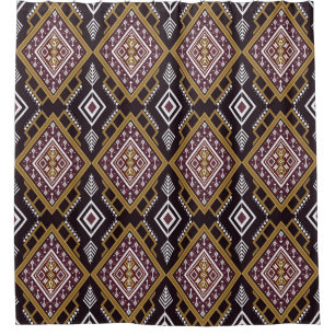 Abstract geometric ethnic, wallpaper design. shower curtain