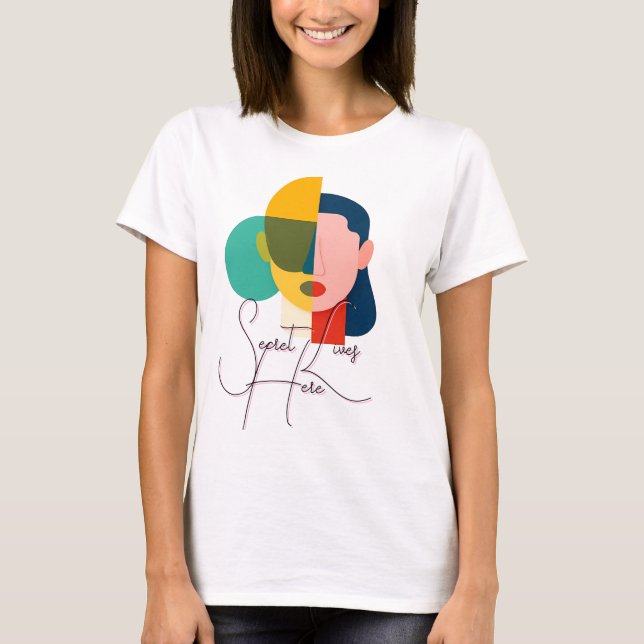 Abstract Geometric Face Illustration T-Shirt (Front)