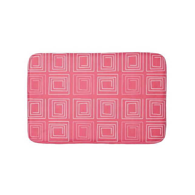  abstract geometric fashionable sixties pink  bath mat (Front)
