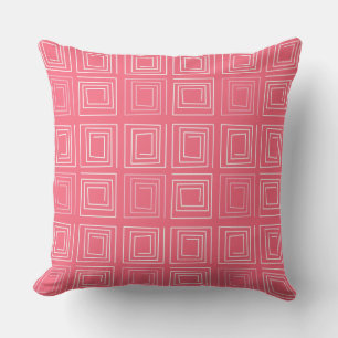  abstract geometric fashionable sixties pink  cushion