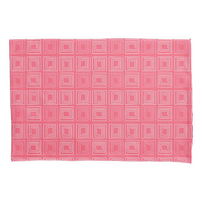  abstract geometric fashionable sixties pink  pillowcase (Front)