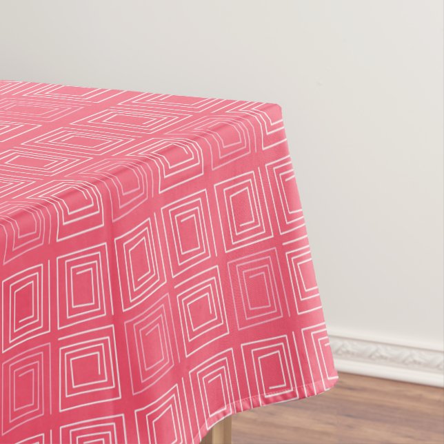  abstract geometric fashionable sixties pink  tablecloth (In Situ)