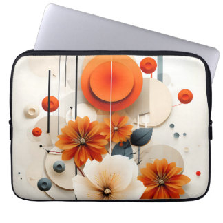 Abstract Geometric Floral Laptop Sleeve