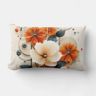 Abstract Geometric Floral Lumbar Cushion