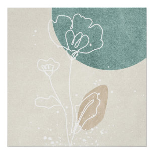 Abstract Geometric Floral Poster