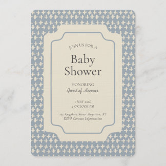 Abstract + Geometric Gender Neutral Blue Beige Invitation