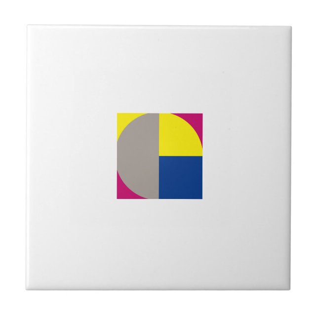 Abstract geometric grey fuchsia  ceramic tile (Front)
