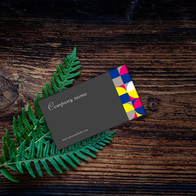 Abstract geometric grey fuchsia QR Business Card (Creator Uploaded)