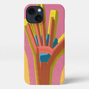 Abstract Geometric Hand   Vibrant Pop-Art iPhone 13 Case