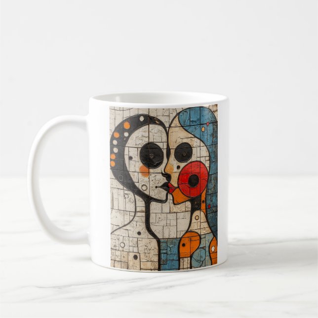  Abstract Geometric Kiss Coffee Mug (Left)