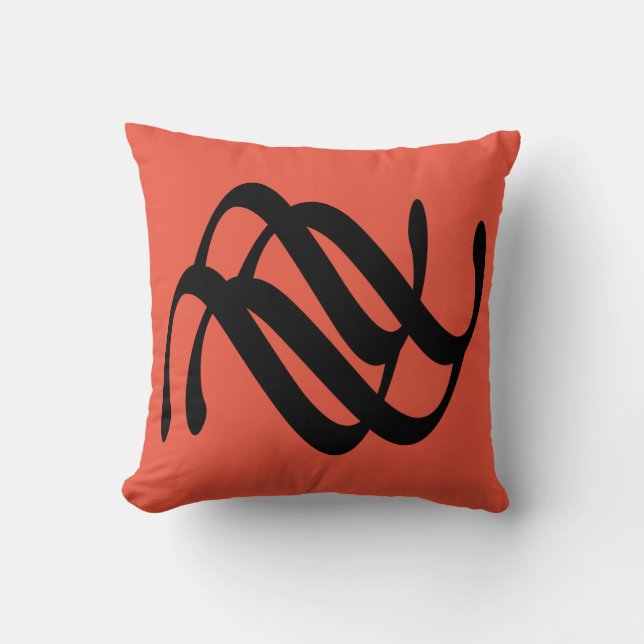 abstract geometric line art cushion (Front)