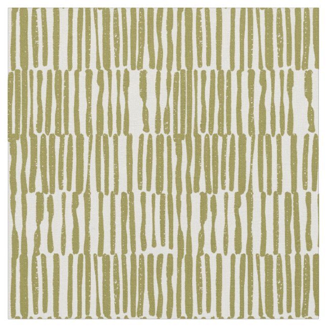 Abstract geometric lines olive green unique contem fabric (Close Up)