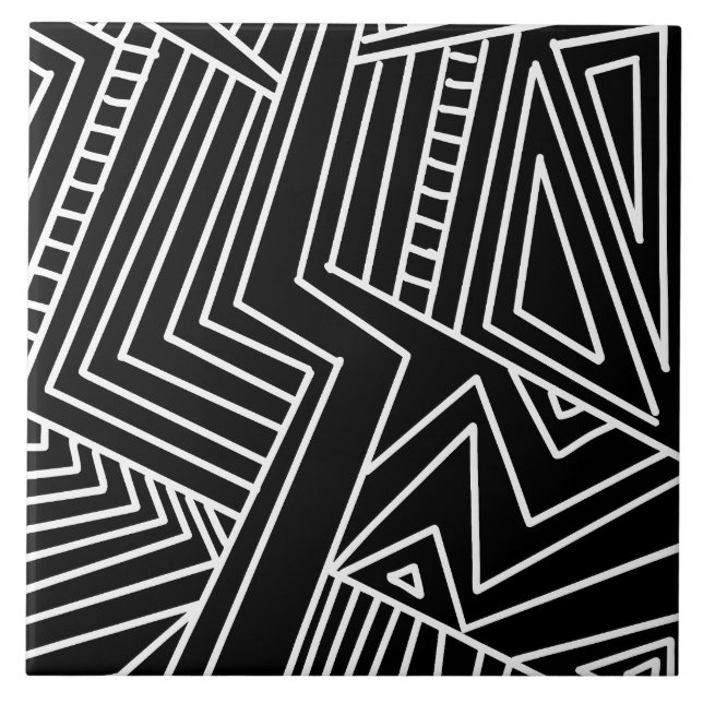 abstract geometric lines pattern background modern ceramic tile (Front)