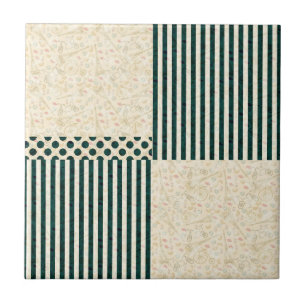 Abstract Geometric Lines Pattern Ceramic Tile