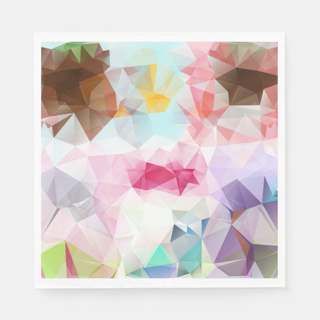 Abstract Geometric Low Poly Mosaic Napkin (Front)