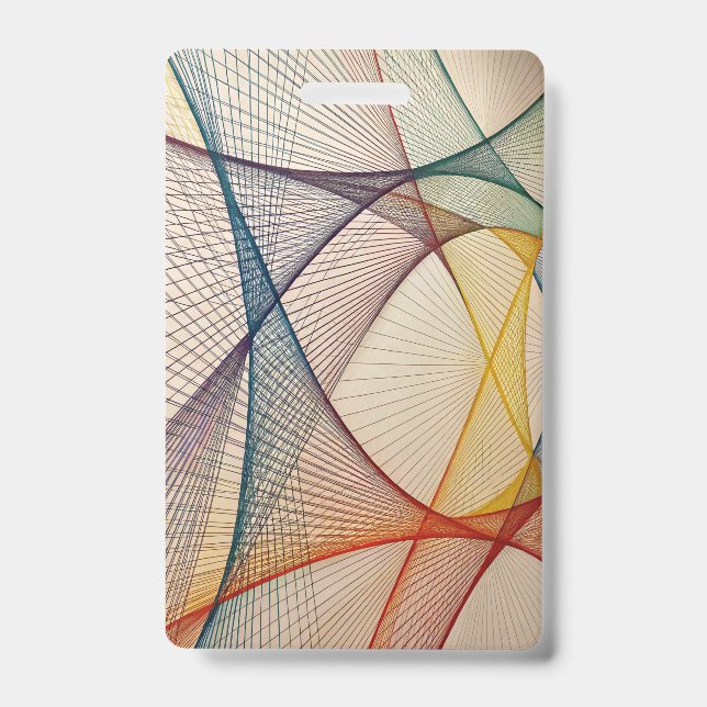 Abstract Geometric Luggage Tag ID Badge (Front)