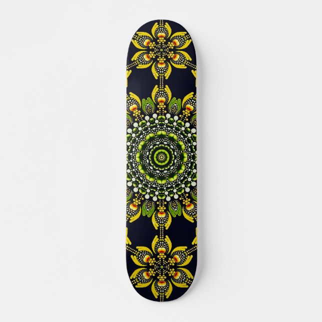 Abstract Geometric Mandala Art Design Skateboard (Front)