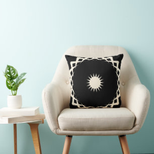 Abstract Geometric Mandala Sunburst Design Cushion