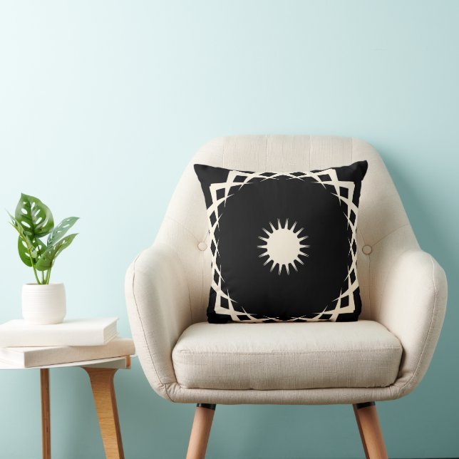 Abstract Geometric Mandala Sunburst Design Cushion (Chair)