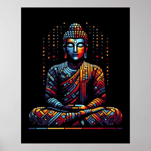 Abstract Geometric Modern Art | Gautama Buddha Poster (Front)
