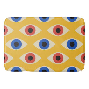 Abstract Geometric Modern Bold Evil Eye Pattern Bath Mat
