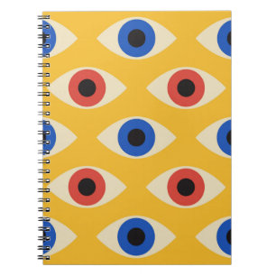 Abstract Geometric Modern Bold Evil Eye Pattern Notebook