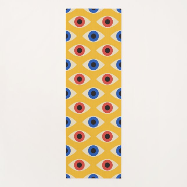 Abstract Geometric Modern Bold Evil Eye Pattern  Yoga Mat (Front)