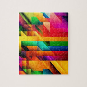 Abstract Geometric Modern Colourful 3D  Jigsaw Puzzle