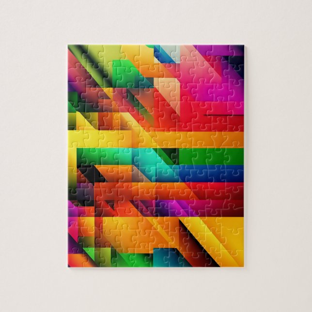 Abstract Geometric Modern Colourful 3D  Jigsaw Puzzle (Vertical)