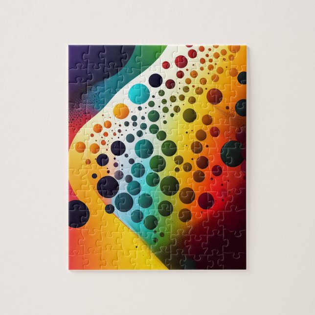 Abstract Geometric Modern Colourful Bubbles 3D  Jigsaw Puzzle (Vertical)