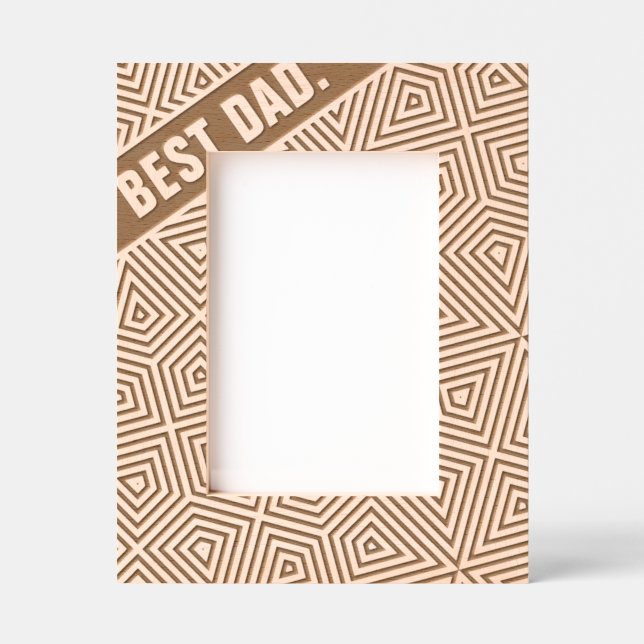 Abstract Geometric Modern Cool Fun Custom Best Dad Etched Frames (Front)