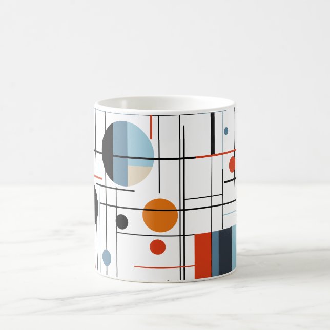 Abstract Geometric Modern Minimalist Lines Coffee Mug (Center)