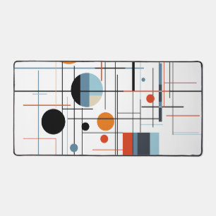 Abstract Geometric Modern Minimalist Lines Desk Mat